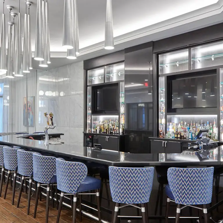 a lounge bar at the Jung Hotel in New Orleans